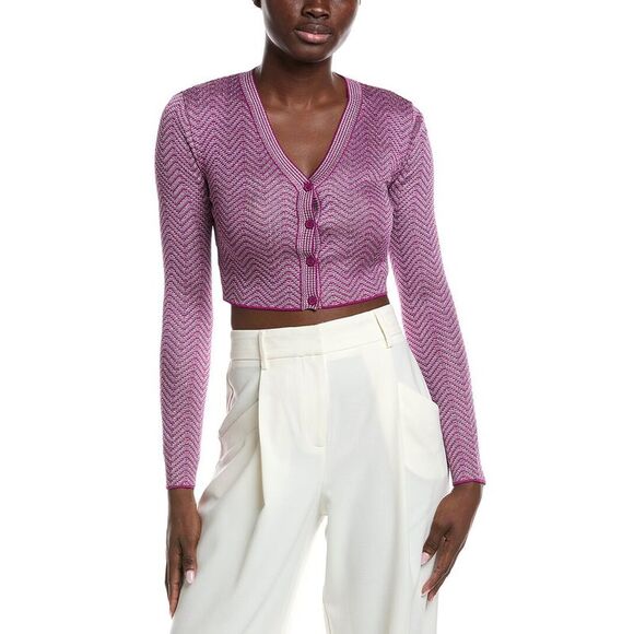 M Missoni WomensTextured Cardigan Purple
